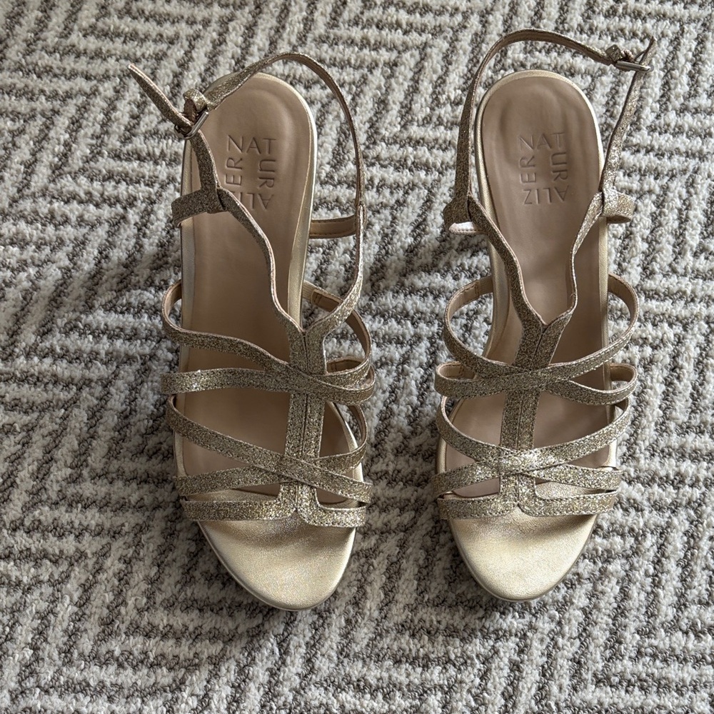 Naturalizer Baylor Gold Strappy Sandals